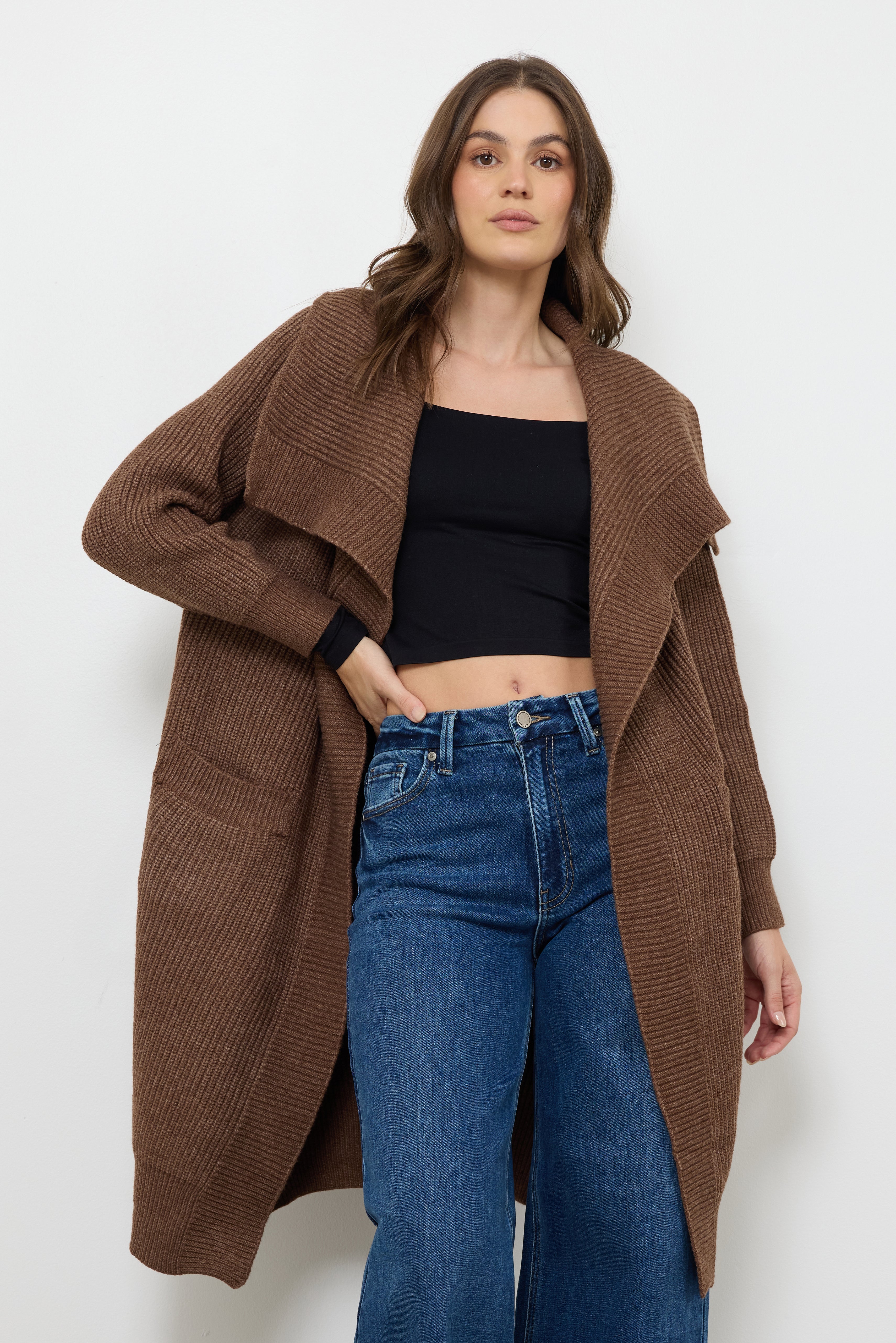 Cozy Up Brown Cardigan