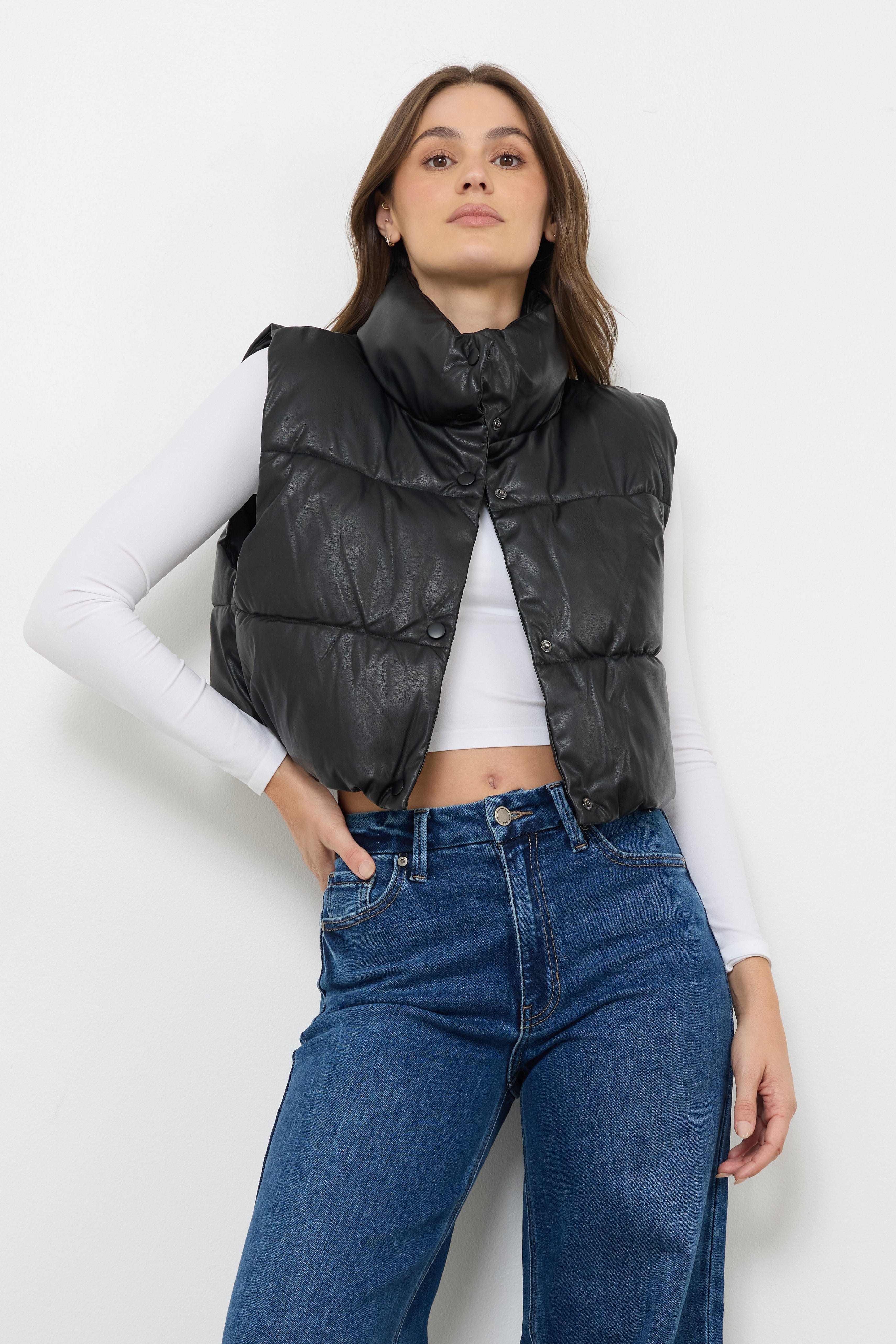 Just Chilly Black Leather Vest