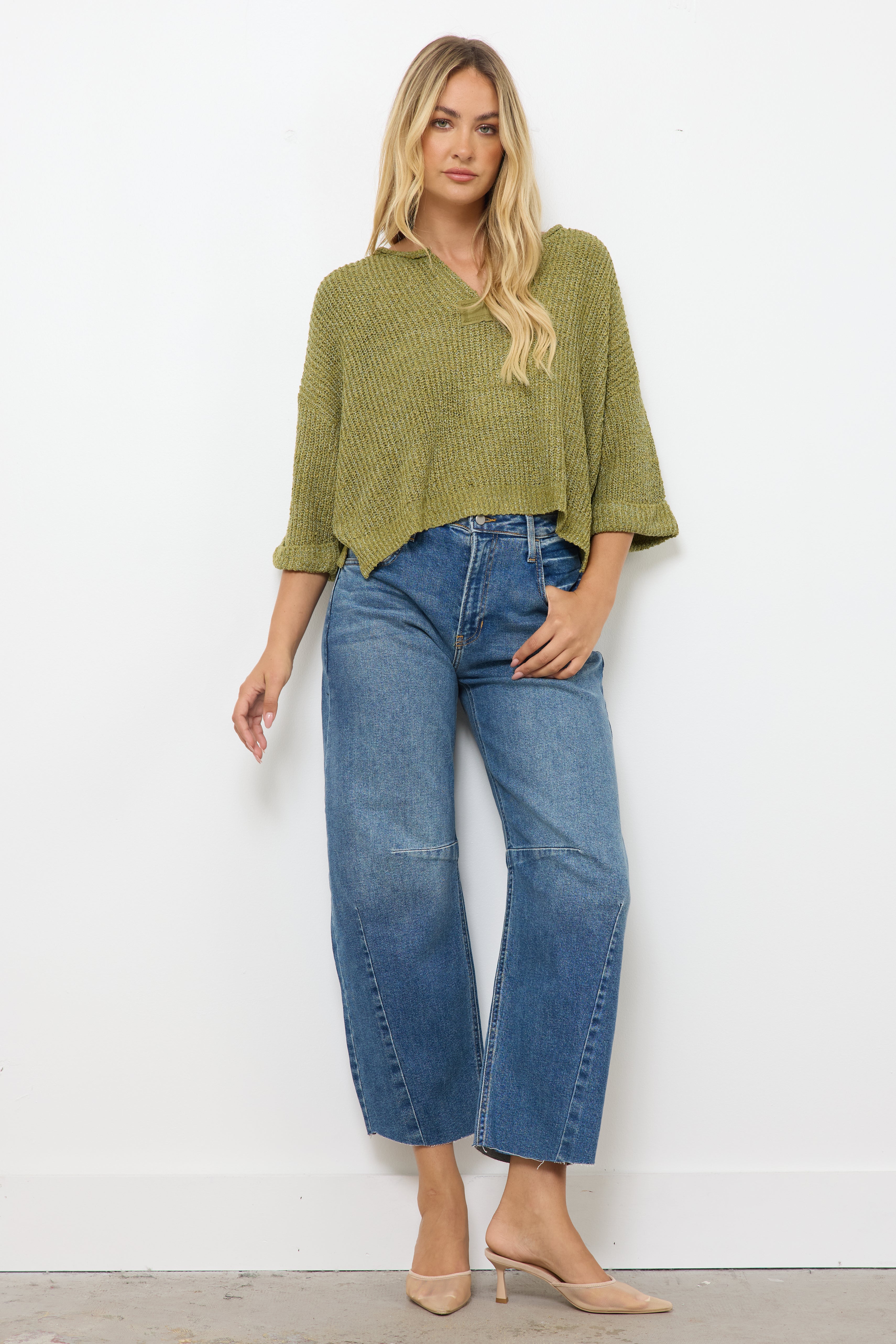 Loose The Attitude Olive Top