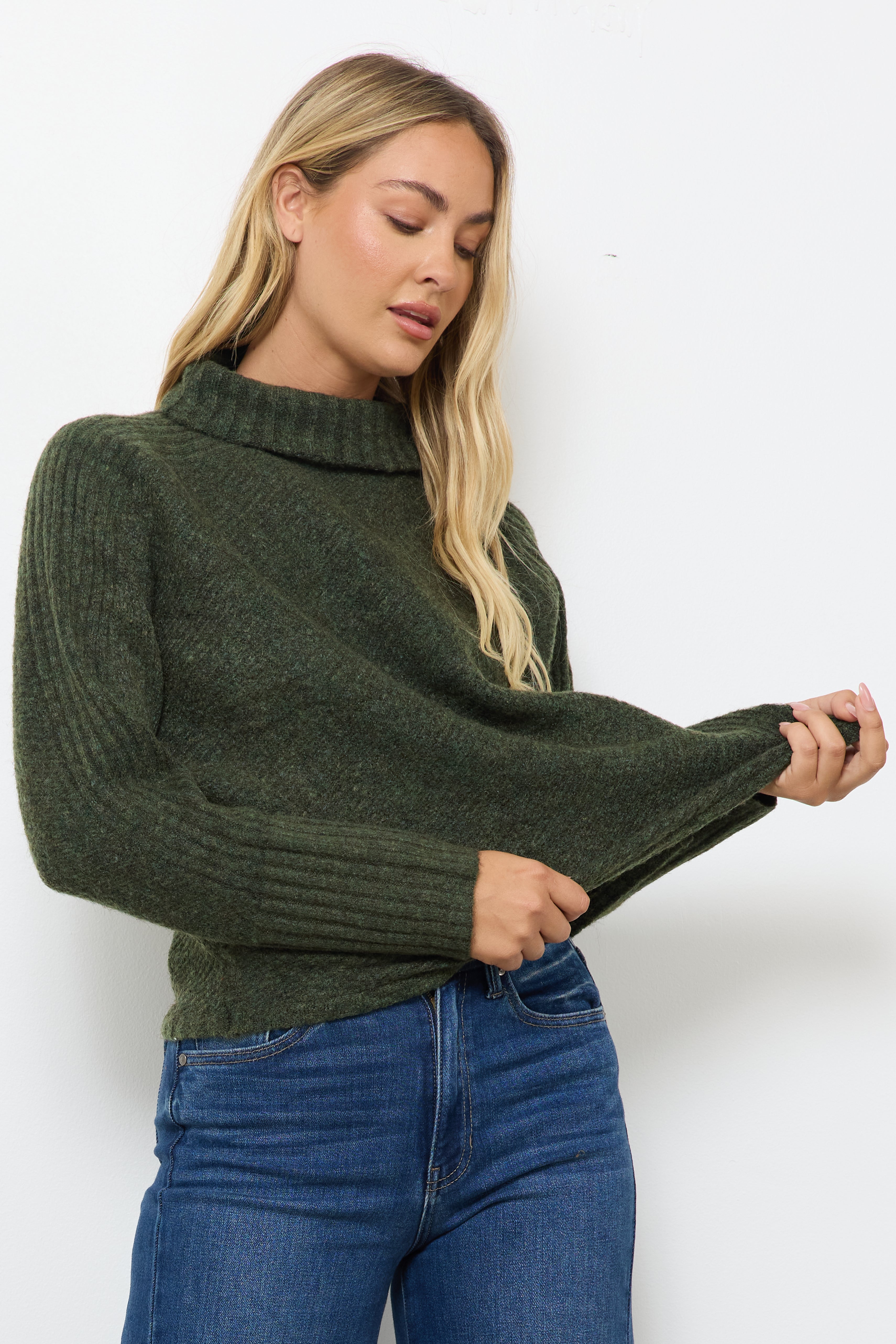 Sweater Weather Olive Knit Top