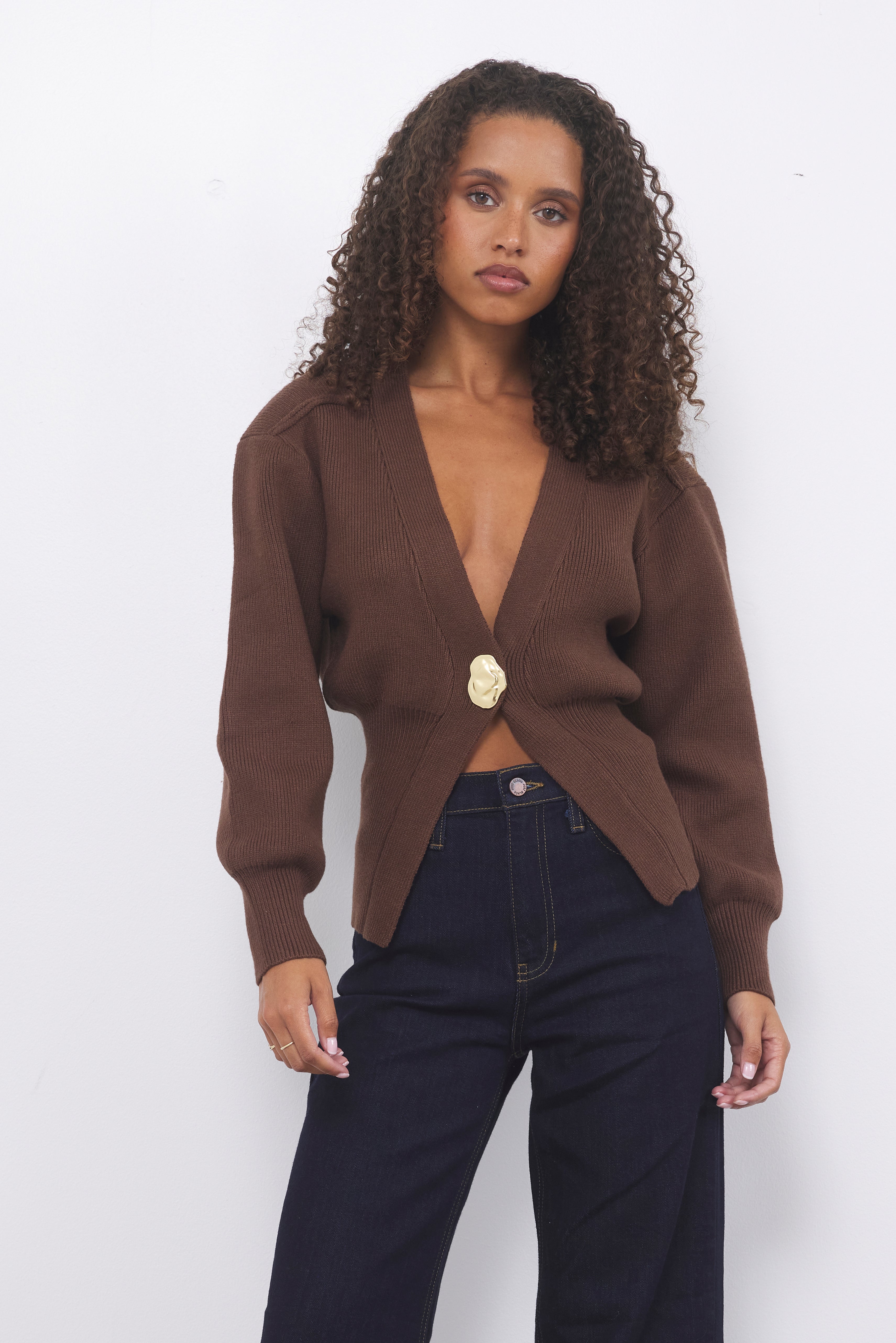 Feel It Coming Brown Knit Top