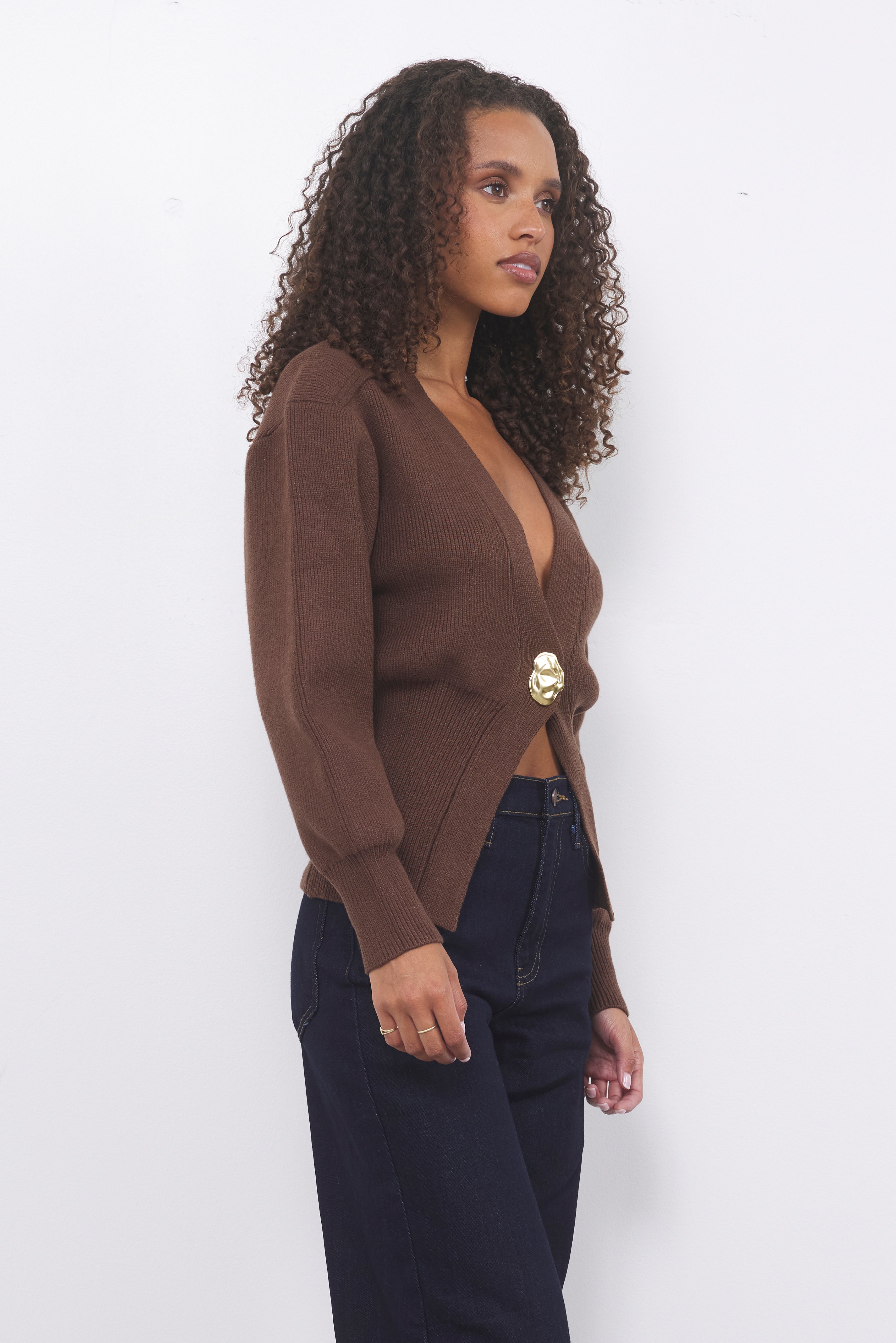 Feel It Coming Brown Knit Top