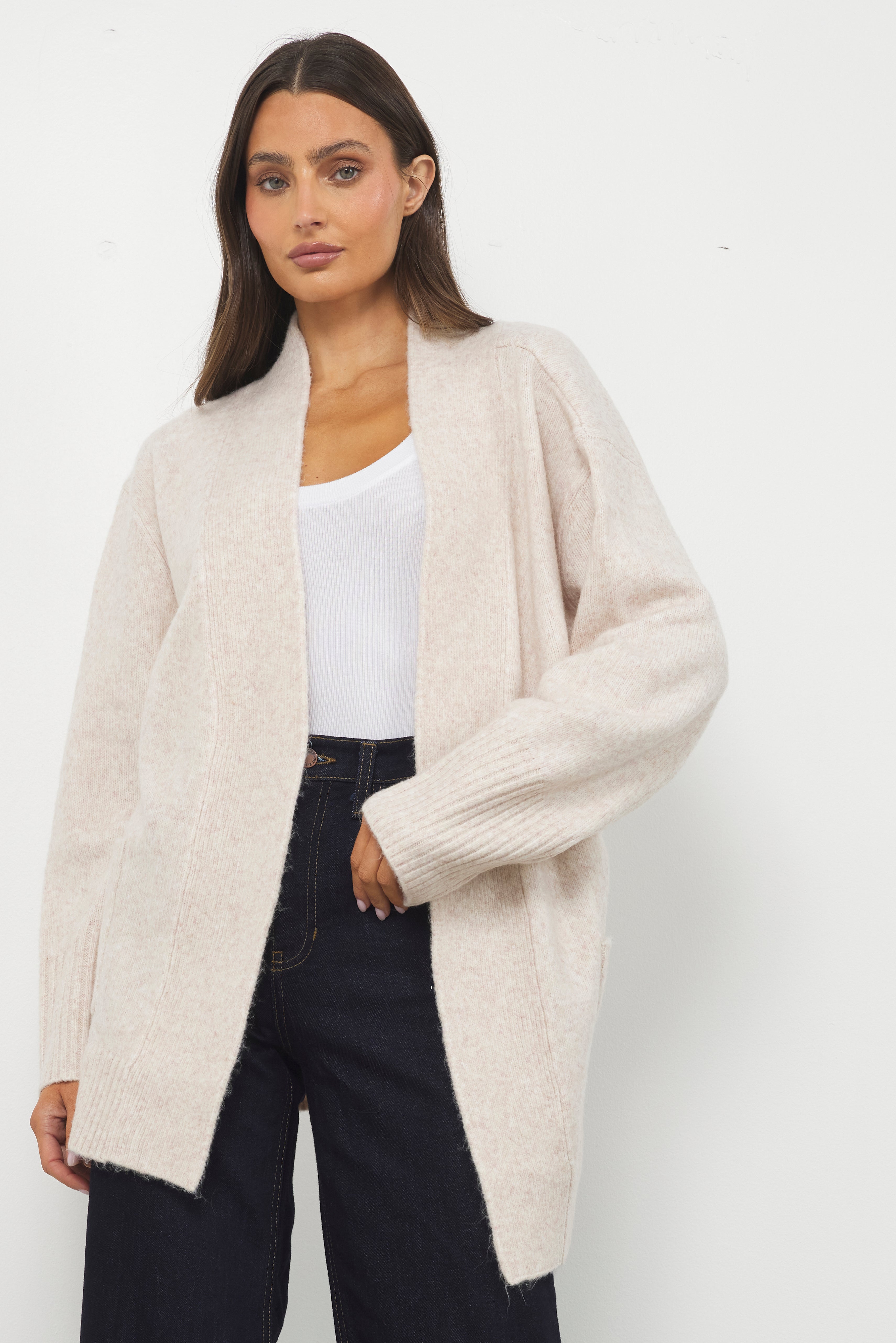 Carmen Beige Knit Cardigan