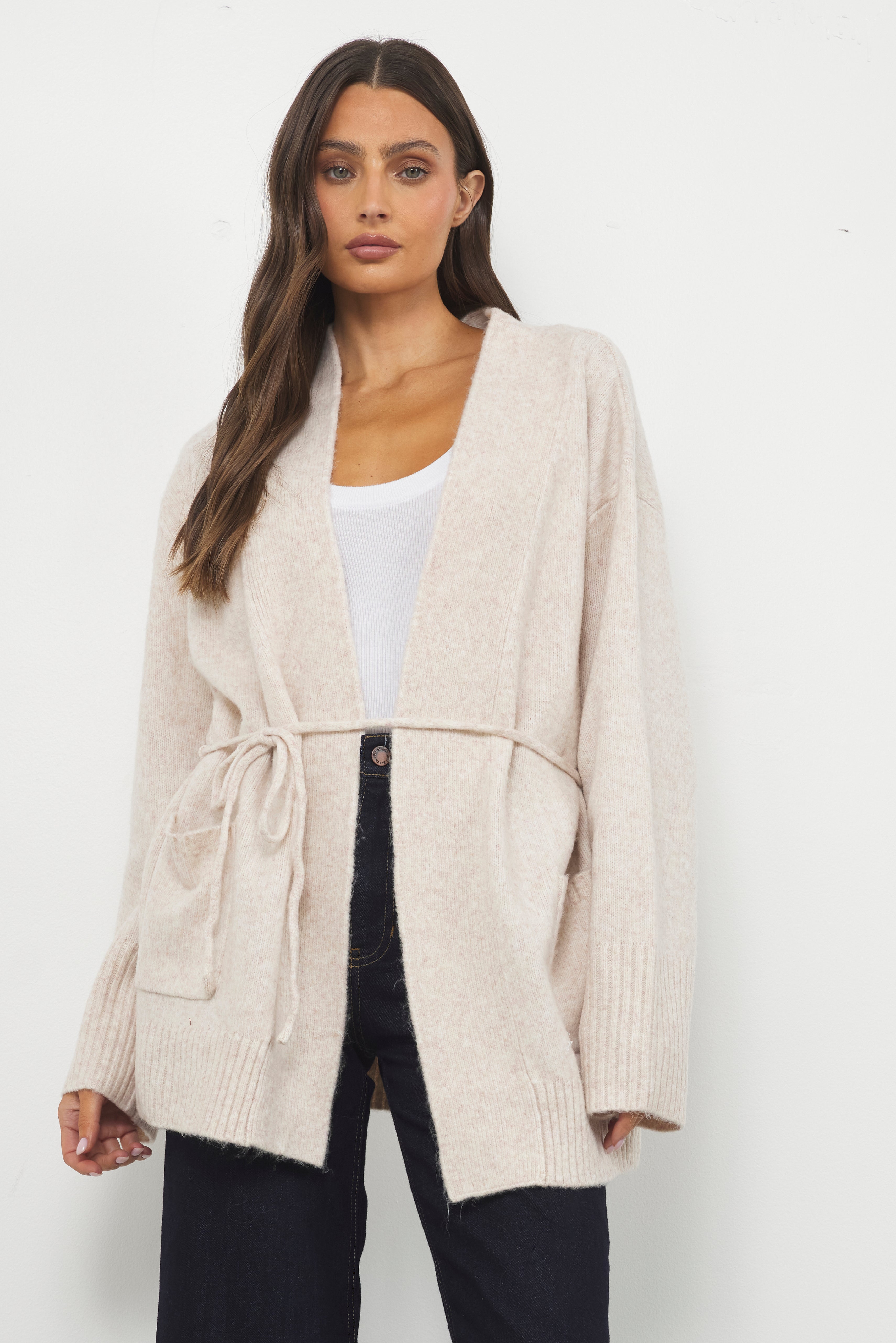 Carmen Beige Knit Cardigan