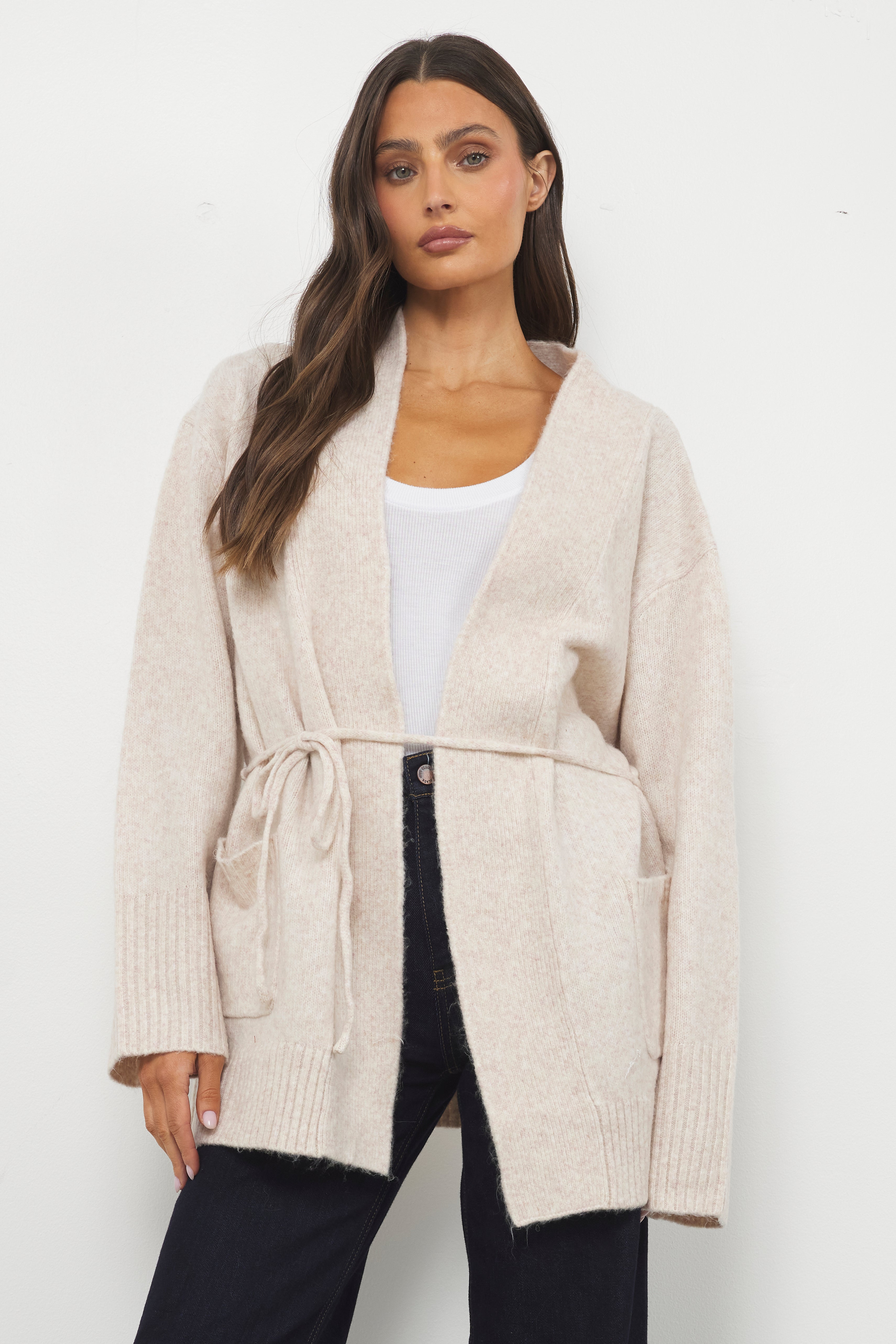 Carmen Beige Knit Cardigan