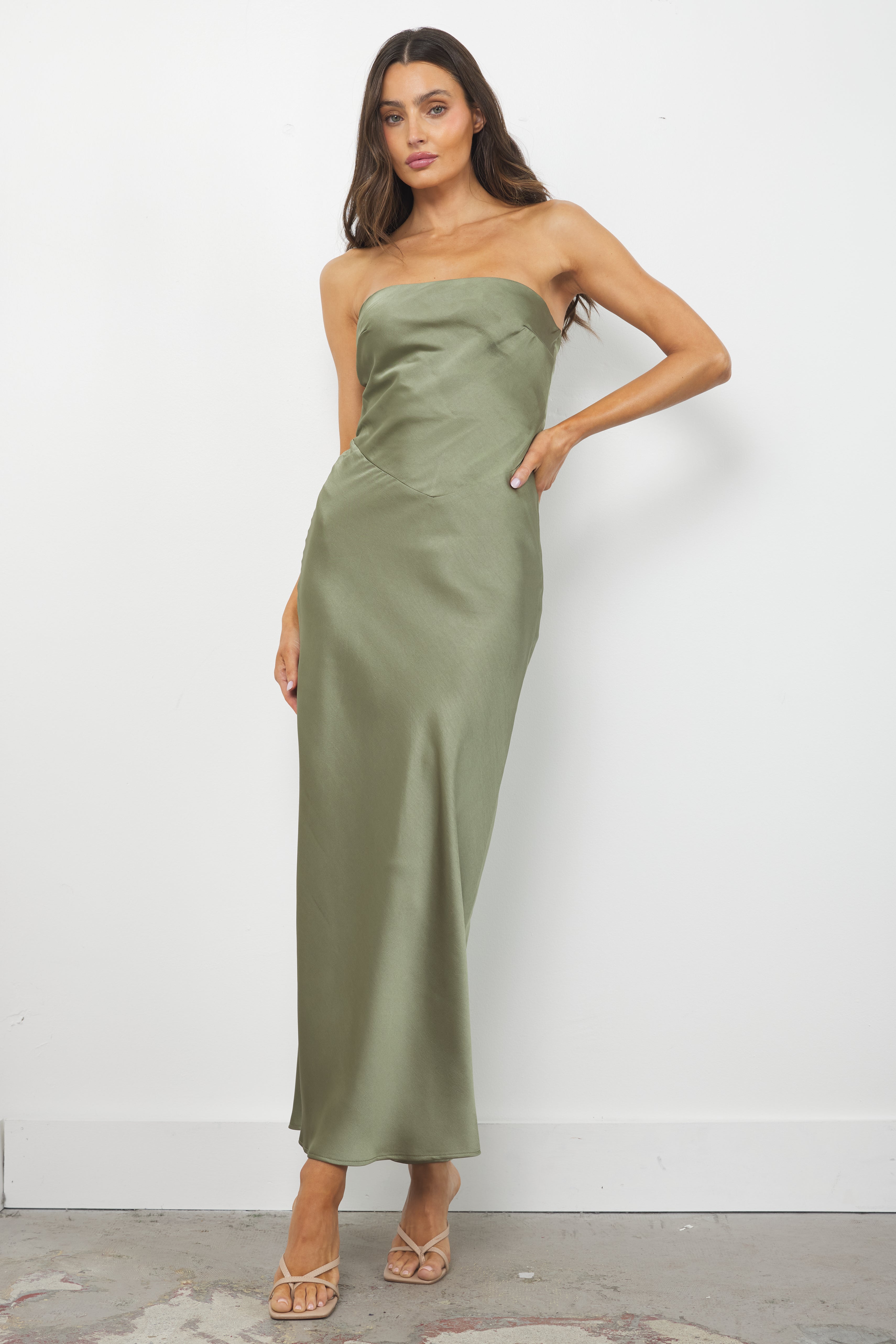 Someday Khaki Green Dress